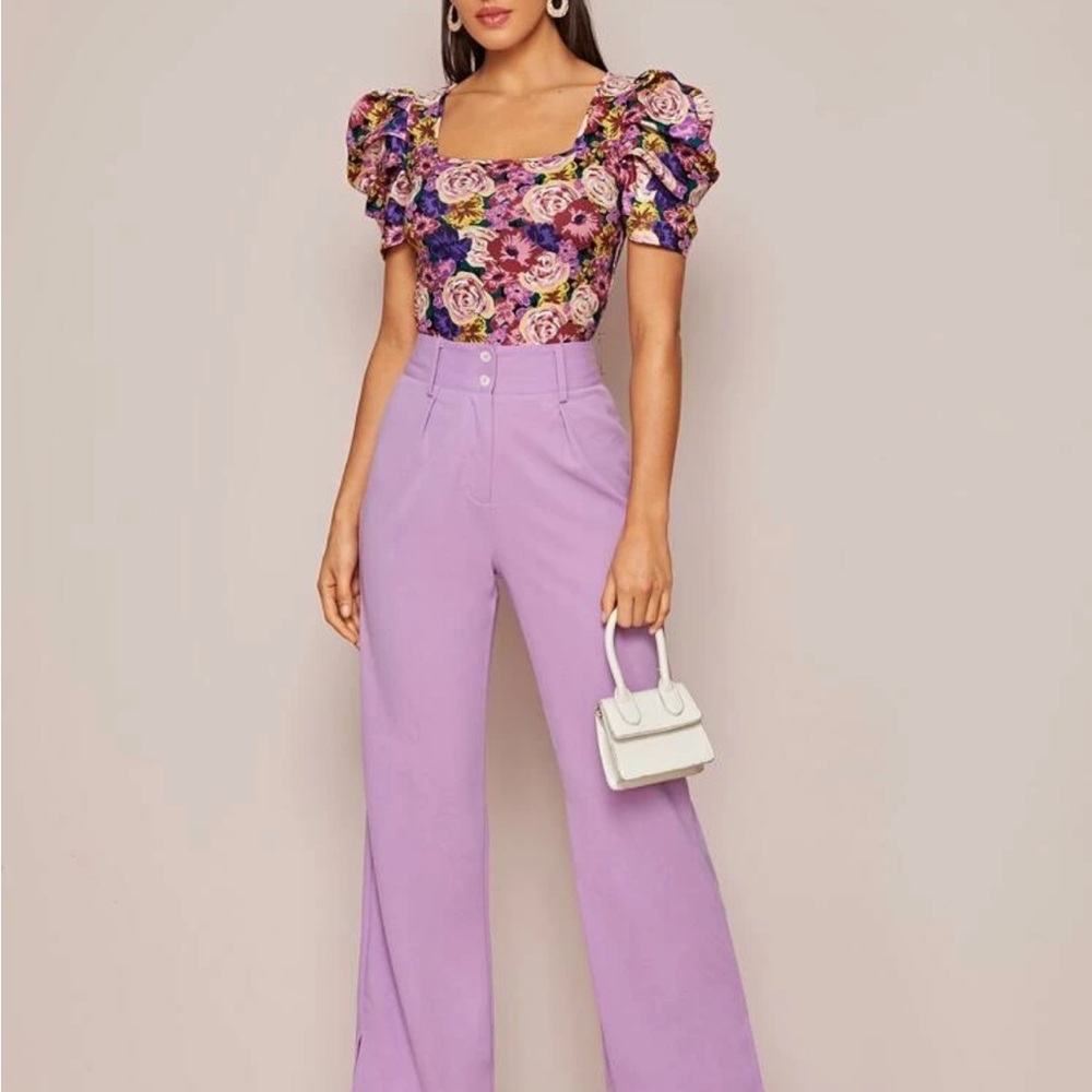 Purple Boho Floral Top - Picture 3 of 4